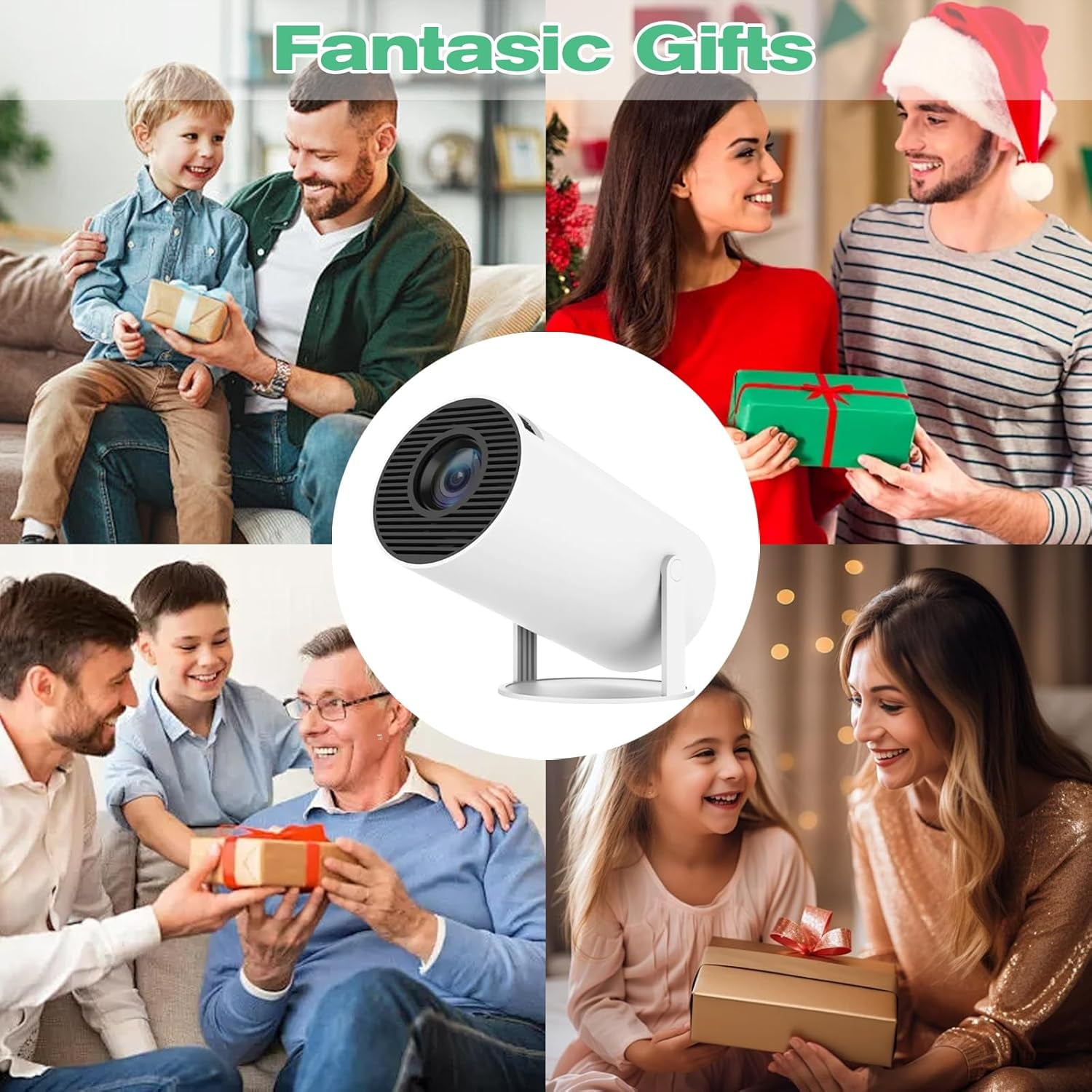 P30 Max Projector and Game + 2 Wireless Controllers, P30 Max Smart Gaming Projector with Built in Apps and Games, Portable Mini Projector with Wifi and Bluetooth, 4k HD Auto Keystone Video Projector