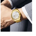 thumbnail image 3 of Relojes Lujoso Para Hombres Oro Correa Cuarzo Impermeable Xtellar blanco, 3 of 4