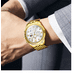 thumbnail image 3 of Relojes Lujoso Para Hombres Oro Correa Cuarzo Impermeable Xtellar blanco, 3 of 4