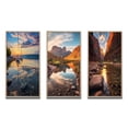 thumbnail image 2 of Designart "Serene Scenes of Lake Champlain II" Vermont Framed Wall Art Set Of 3 - Blue Vermont Frame Canvas Set For Living Room Decor, 2 of 7