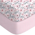 thumbnail image 1 of Sábanas para corralito Yoofoss para niña, paquete de 2, 38 x 26, sábanas ajustables para mini cuna compatibles con colchón Graco Pack n Play, microfibra ultrasuave y transpirable, rosa floral, 1 of 7
