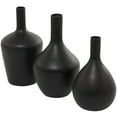 thumbnail image 5 of DecMode 14", 13", 12"H Black Glass Vase, Set of 3, 5 of 7
