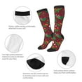 thumbnail image 6 of Fotbe Dinosaur Christmas Happy New Year print Women's Men's Novelty Crew Socks Cotton Socks Knee High Socks for Walking,Running,Nurses,Pregnancy, 6 of 9