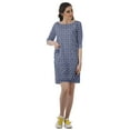 thumbnail image 3 of Moomaya Robes Mini Femmes Coton Slub Robes d'Été Manches 3/4 Robe Droite, 3 of 4
