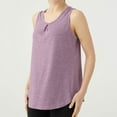 thumbnail image 5 of Wyobmus Womens Tank Tops Summer Sleeveless Runched Front Workout Tops Casual Lightweight Crewneck Irregular Hem Shirt Purple, 5 of 5