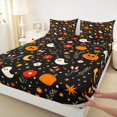 thumbnail image 4 of Homewish Halloween Pumpkins Queen Sheets For Boys Girls,Cute Ghosts Queen Sheet Sets,Orange,4 Pieces,1 Flat Sheet, 1 Fitted Sheet and 2 Pillowcases, 4 of 6