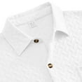 thumbnail image 4 of New summer arrivals YLSDY Mens Textured Dress Shirts Casual Summer Button Down Short Sleeve Collar Tops Lightweight V Neck Stretch Soft Hawaiian Shirts White XL, 4 of 8