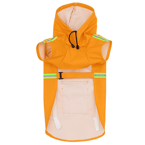 Chaqueta impermeable tipo poncho para perros, impermeable para perros y gatos, con capucha y banda reflectante.