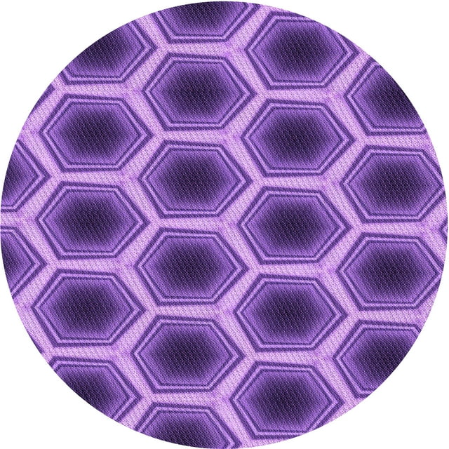 Ahgly Company Machine Washable Indoor Square Transitional Purple Amethyst Purple Area Rugs, 3' Square