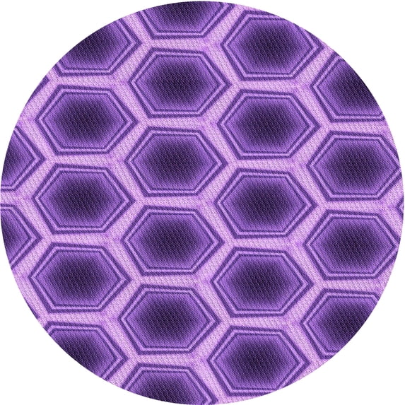 Ahgly Company Machine Washable Indoor Round Transitional Purple Amethyst Purple Area Rugs, 8' Round