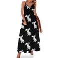 thumbnail image 1 of Vestido de noche sin mangas con estampado moderno de lunares grandes en rojo y blanco para mujer, 1 of 7