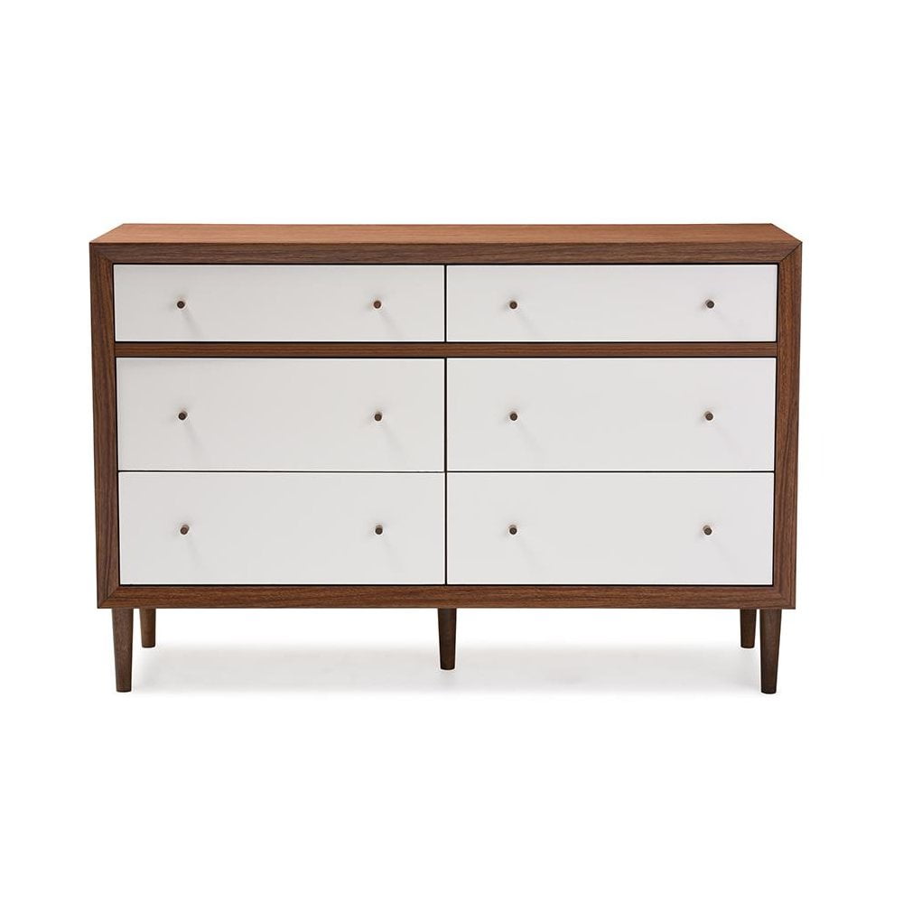 チェスト・タンス Mid Century Used White Chest Box Baxton Studio Harlow Mid-century Modern Scandinavian Style Bedroom