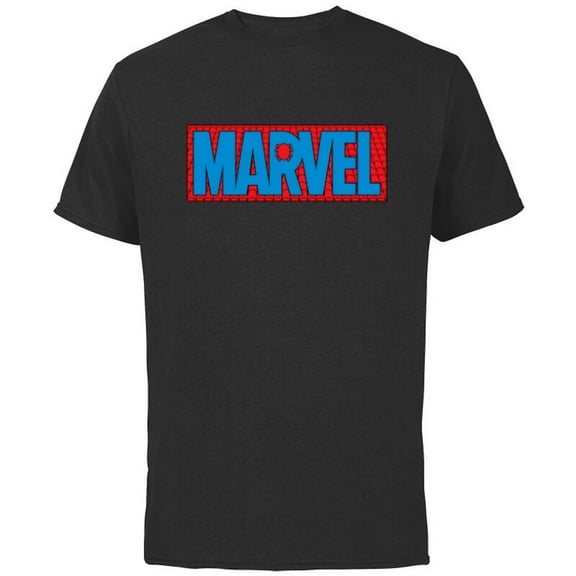 Marvel Logo Spider-Man Webs - Short Sleeve Cotton T-Shirt for Adults - Customized-Black