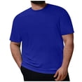 thumbnail image 2 of Big and Tall Shirts for Men Undershirts Lightweight Casual Tee Breathable Soft Short Sleeve T-Shirts Crew Neck Blue 6XL, 2 of 5