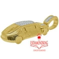 thumbnail image 1 of Men's 14k Yellow Gold Over Real Silver Simulated Diamond Sport Car Charm Pendent, 1 of 4