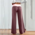 thumbnail image 4 of LWavelet Soft Fabric High Waist Flared Pants Women Daily Casual Wear Wine L, 4 of 6