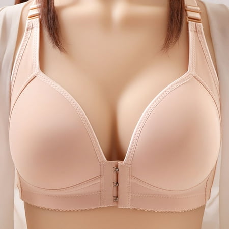 Blczomt Front Closure Womens Bra Breathable Balconette No Wire Bralette Pink Bras