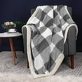 thumbnail image 2 of PiccoCasa Plush Fleece Throw Blankets for Sofa Couch, 60"x80", Gray and White, 2 of 6