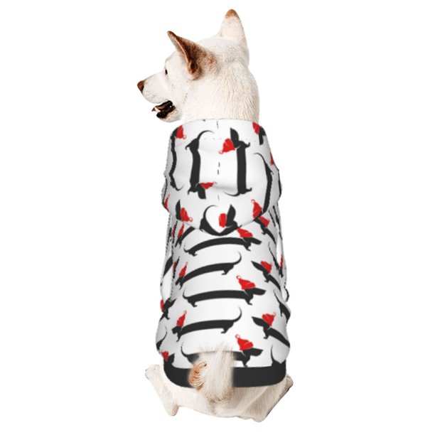 Balery Christmas Dachshund Sudadera con Capucha para Perros Pequeños – Ropa para Mascotas, Disfraz para Perros y Gatos, Ideal para Fiestas y Cosplay-X-Small