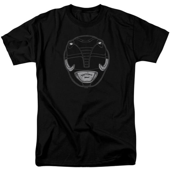 Power Rangers - Black Ranger Mask - Short Sleeve Shirt - Small