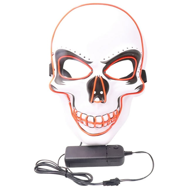 Halloween Glowing Hood Cold Light Hood Cheering Prop Party Skeleton Man Halloween Party Hood