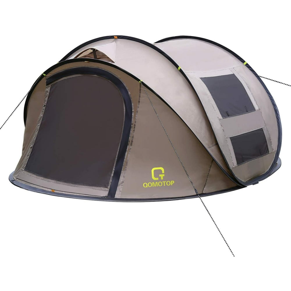 QOMOTOP 4 Person Pop up Tent, 9.5’X7’X50'', 10 Second Setup Tent, Waterproof Tent, 2 Big Doors