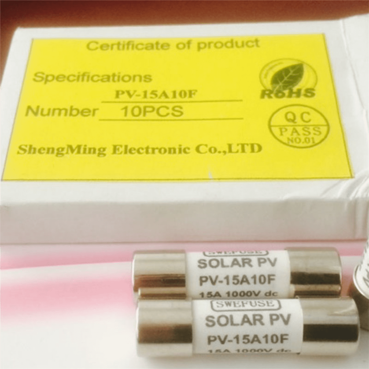 40 Pcs 1000 Fuse Solar PV Explosion-Proof Fuse Silver - 15A,40 * DC fuse of the photovoltaic battery,silver