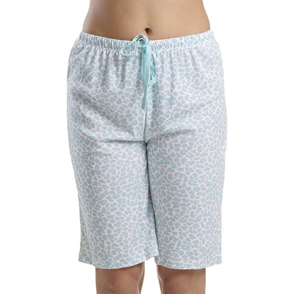 Karen Neuburger Pajamas Cropped Bermuda Short, Spotted Leopard, Large