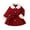 Red, variant on Adorable Hooded Bow Trench Coat for Girls Mid Length Warm Outerwear Autumn Winter Jacket Fits 6 Months to 3 Years