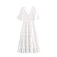 thumbnail image 1 of Kmbangi Women Fashion Lace Backless Dress Stylish Ruffle Sleeve Dress, 1 of 10