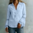 thumbnail image 6 of Annhoo Tops for Women Dressy Casual Solid Color V Neck Lace Lightweight Loose Long Sleeve Blouse Spring Clothes, 6 of 6