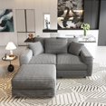thumbnail image 5 of 82.7 Cloud Couch, Sectional Couches for Living Room, Modern Gray Upholstered Sofa with Deep Seats, Soft Pillows and 1 Ottoman, Convertible Lounge Chair, 5 of 12