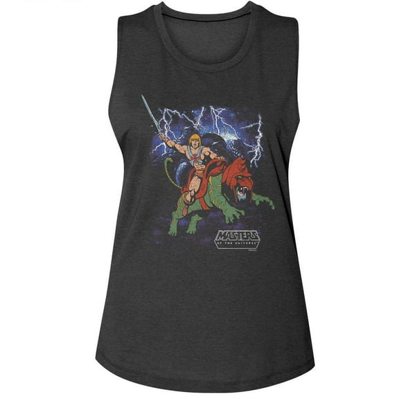 Masters Of The Universe Battlecat Charge Charcoal Women's Muscle Tank Top T-Shirt