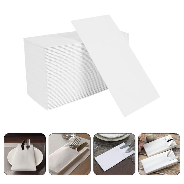 FESTFENDS 50Ud Toallas Desechables De Papel Para Y Cocina Con Para Cubiertos Prácticas