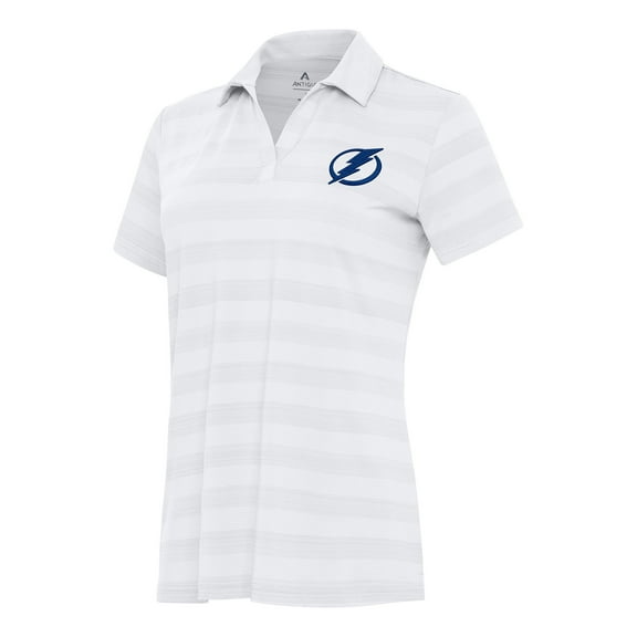 Women's Antigua White Tampa Bay Lightning Tunnel Polo