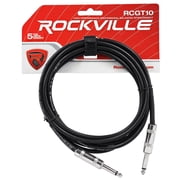 Rockville RCGT10B 10 1/4 TS to 1/4 TS Guitar/Unbalanced Signal Cable-Black