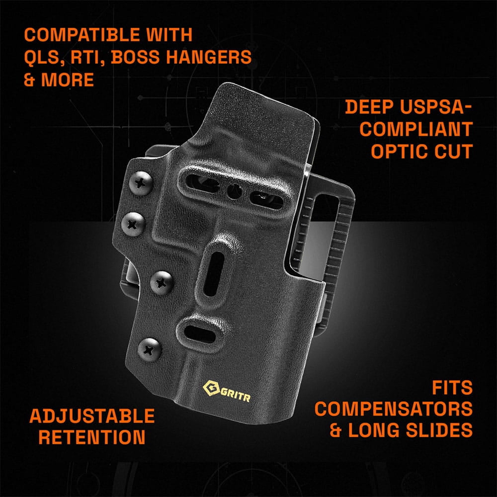 GRITR Ambi OWB Kydex Holster; Fits Staccato HD P4/P4.5/C3.6