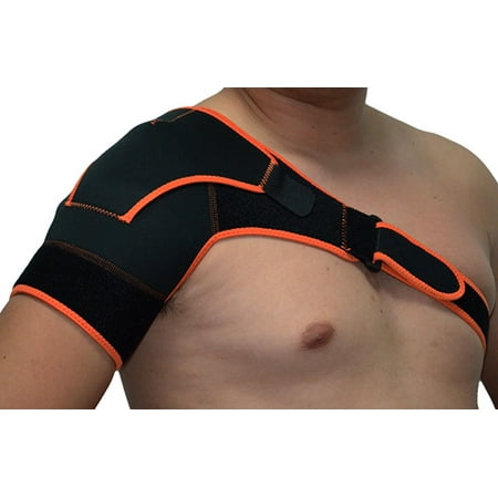 Yosoo Adjustable Hot Cold Sports Therapy Back Shoulder Brace Shoulder Pad Wrap Support Belt Single Sports (Best Shoulder Pads For Wide Receivers)