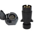 thumbnail image 1 of 7 Pin European Trailer Socket+Plug Tow Bar Connector Adapter for Car RV Truck Boat Caravans Transfer Signal Adapter 12V,1 * 12V 7 Pin Plastic European Trailer Socket 1 * Tow Bar Plug,Black, 1 of 5