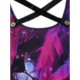 thumbnail image 3 of Más el tamaño de la pluma de la mariposa Galaxy Imprimir entrecruzado Tee Rosegal Mangas largas de talla grande, 3 of 5