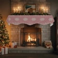 thumbnail image 4 of Christmas Snowflakes Fireplace Mantle Scarf, Winter Xmas Pine Leaf Pink Red Mantel Cover Table Runner for Home Living Room Door Window, Indoor Outdoor Holiday Party Decor 17" x 70", 4 of 8