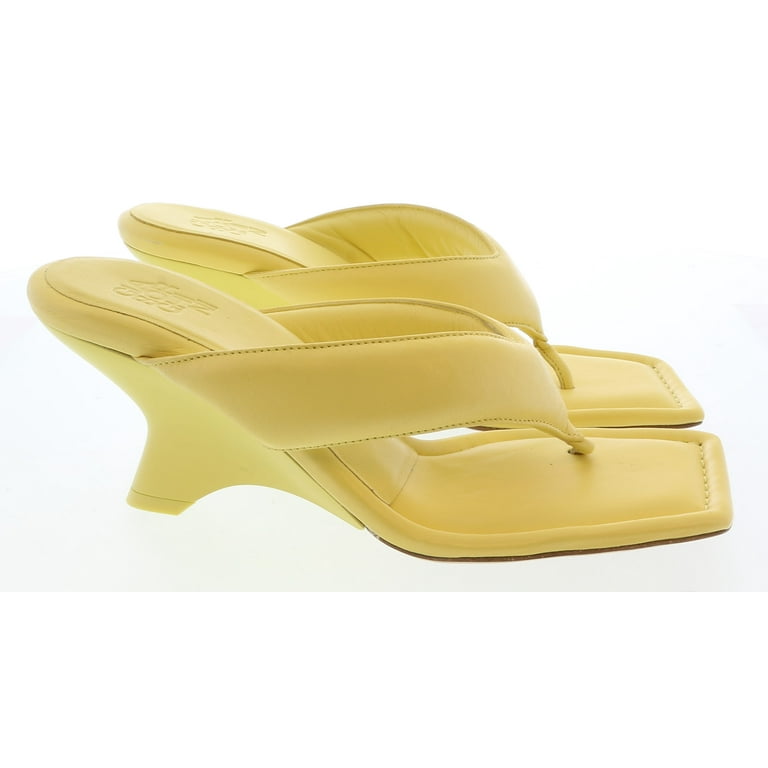 サンダル・ミュール GIA BORGHINI SANDALS Gia Borghini Butter Yellow Thonge Mule with Wedge 6 for