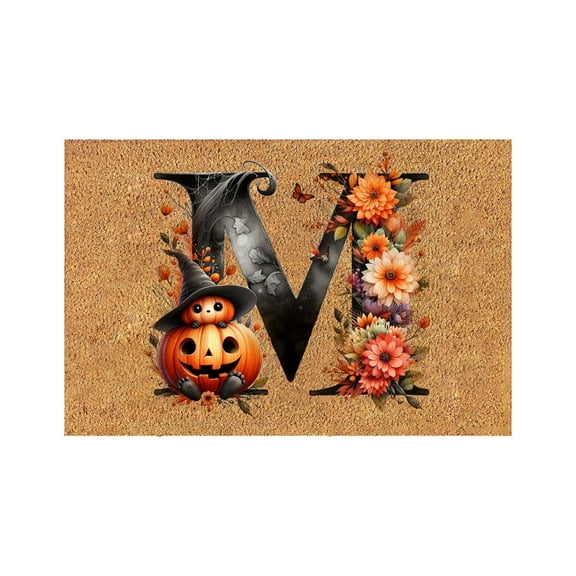 SDJMa Halloween Doormat,Witch Pumpkin Monogram Cute Fun Halloween Floor Mat,Non Slip Washable Welcome Door Mat,Fall Thanksgiving Rugs for Indoor Outdoor Entrance Home Bathroom Living Room Decor (M)