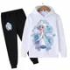 thumbnail image 4 of Conjunto de sudadera con capucha de Frozen para niñas de primavera y otoño, ropa de Papá Noel para niños, traje informal para niños, traje para niños, sudaderas con capucha y pantalones, 2 piezas, 4 of 5