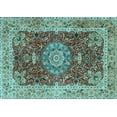 thumbnail image 1 of Ahgly Company Indoor Rectangle Medallion Light Blue Traditional Area Rugs, 5' x 7', 1 of 4
