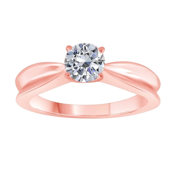 0.25 Carat Diamond Solitaire Ring In 10K Solid Rose Gold