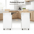 thumbnail image 7 of Aiho 41.7" Rolling Kitchen Island Cart with Storage & Folding Breakfast Bar - White, 7 of 7