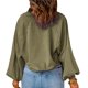 thumbnail image 5 of Moda mujer Casual sólido cuello vuelto manga larga botón suelta otoño blusa Tops Pompotops FGAJ21742, 5 of 8