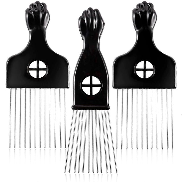 3 Pack Metal Hair Pick - Afro Pick, Hair Pick, Metal Pick Comb, Detangle Wig Braid Hair Styling Comb, Hair Comb Pick