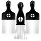thumbnail image 1 of 3 Pack Metal Hair Pick - Afro Pick, Hair Pick, Metal Pick Comb, Detangle Wig Braid Hair Styling Comb, Hair Comb Pick, 1 of 4